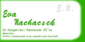 eva machacsek business card